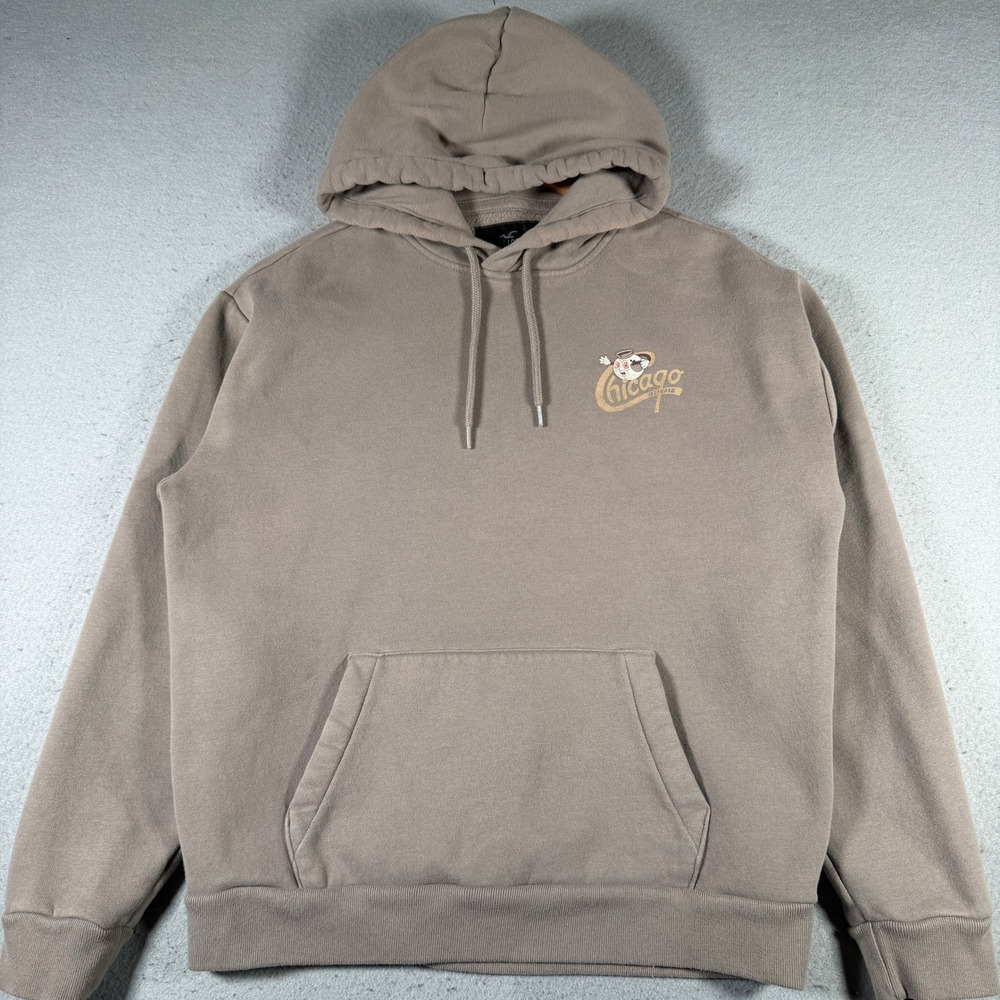 Hollister Relaxed Fit Hoodie Brown Lakeside Diner Chicago Graphic Womens Large